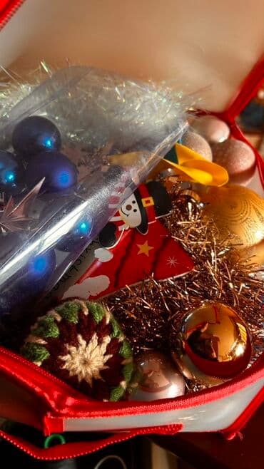 Ev saatları: Yeni il ağacı bəzəkləri dəsti - Rənglər: mavi, firuzə/yaşıl — 1