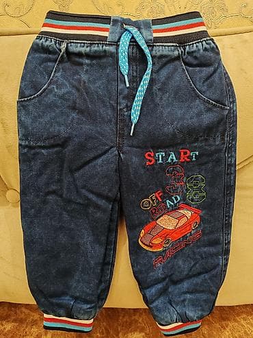 Dəstlər: Uşaq şalvarı – cins görünümlü tünd mavi.Turkiye istehsalı, ici mexli — 1