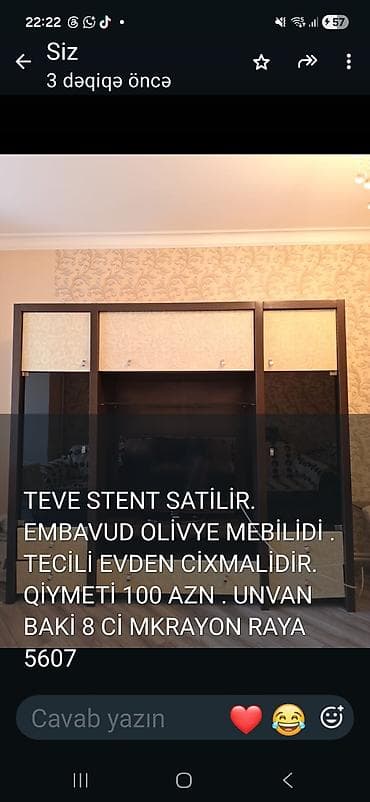 ТВ стенды: TV stendi – Embawood Oliviya model - Rəng: tünd qəhvəyi karkas, açıq — 1