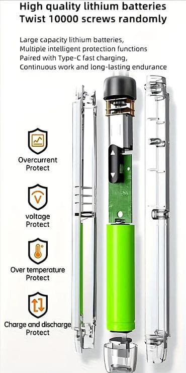 ağcaqanad toru: Elektrik mini tornavida dəsti – USB ilə doldurulan, çoxbaşlı, portativ — 5