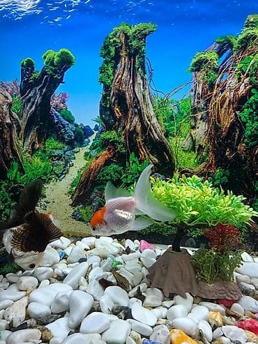 akvarium dirnaq: Tam dəst akvarium komplekti akvariumun ölçüsü 75×45×40 Akvarium və — 2