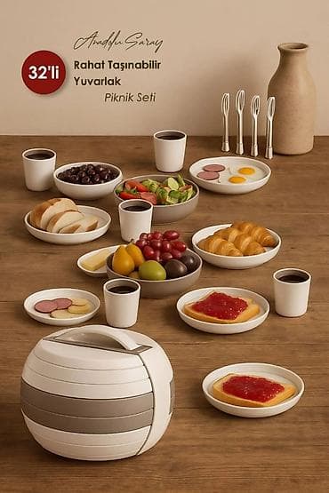 Kamp üçün piknik seti 6 nəfərlik set Qaşıq Çəngəl Bıçaq Stəkan