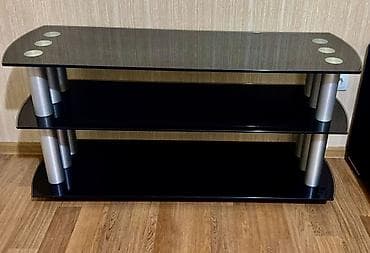 ev mebeleri: Yeni, Düz TV altlığı, Polkalı, Şüşəli — 1