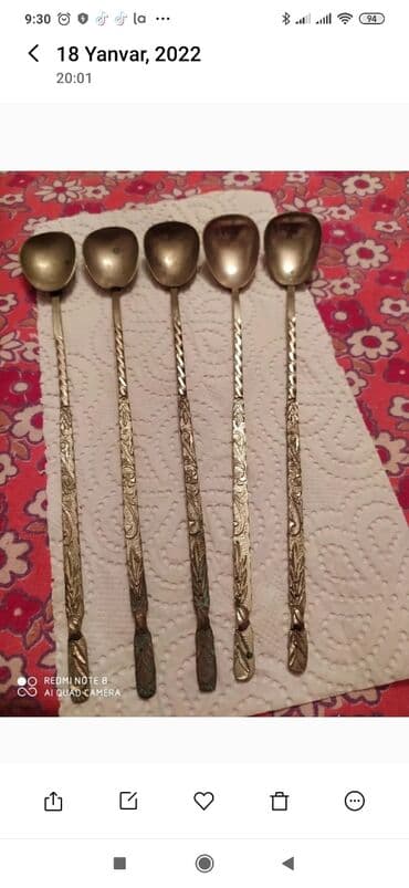 Əntiq vazalar: Mexior çay, desert qaşıq,vilka, limon vilkası, kofe qaşiqi və — 3