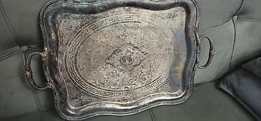 cayniy serviz: Старний Варшава поднос 1860 год размер 55 см на 45 см латун — 3