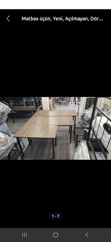 Mətbəx üçün, Yeni, Açılmayan, Dördbucaq masa, 8 stul