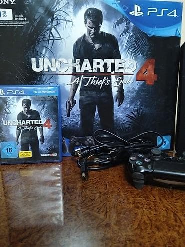 PlayStation 4 Slim Əla Vəziyyətdə Uncharted Dizaynlı Qutusu Və Bütün — 2