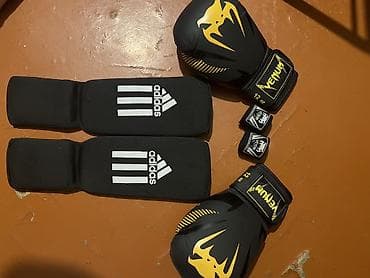Спорт и отдых: Boks/MMA üçün tam dəst - Əlcəklər: Venum, 12 oz. Qara-sarı dizayn — 1