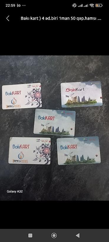 Məhsul: BakıKart nəqliyyat kartları Təsvir: - Şəkildə müxtəlif