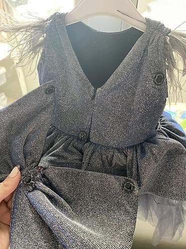 Джинсы и брюки: Qız uşaqları üçün zərif gecə/libas dəsti - Rəng: qrafit-boz — 3