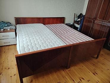 islenmis taxta: İkinəfərlik çarpayı, Bazasız, Matras ilə, Siyirməsiz — 2