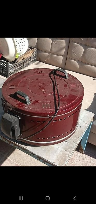 ev peci: Elektrik sac sobası (yuvarlaq), qapaqlı model. - Rəng: tünd qırmızı — 2