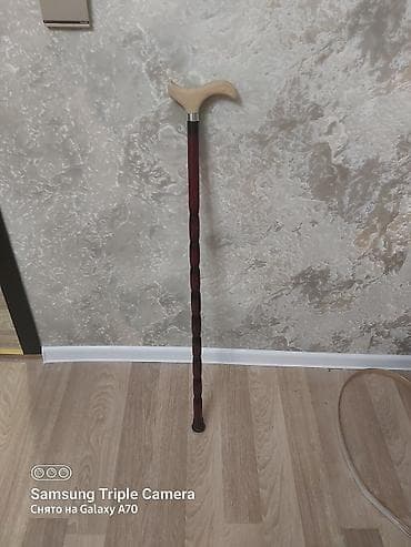 Слуховые аппараты: Taxta tutacaqlı gəzinti əsası (çəlik) - Ergonomik L formalı taxta — 1