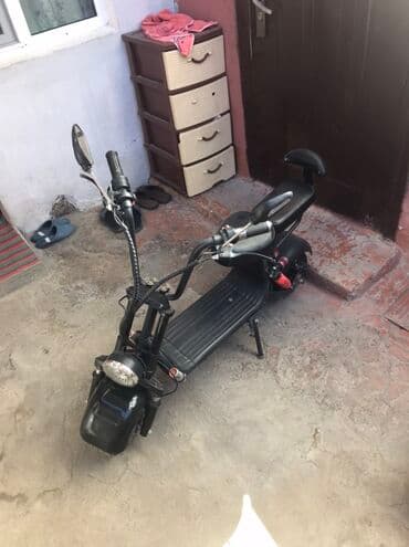 детские самокаты с родительской ручкой: Elektrikli skuter – iri təkərli, güclü ön fara və ikili oturacaqlı — 1