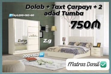 ugur mebel: *Yataq Dəsti 750AZN* *✔️Kupe Dolab : 200×160×60* ✔️İstehsal Rusiya — 1