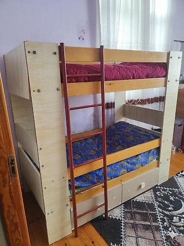 Oğlan və qız üçün, Çarpayı, Matrassız, Siyirməli, Laminat