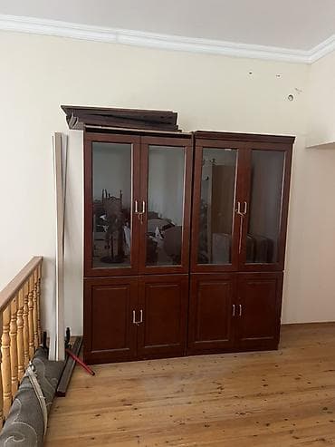 taxt doweyi: Taxta vitrin/dolab - Material: tünd qəhvəyi rəngli MDF/taxta karkas - — 4