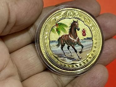 ereb pulu: Zodiak “At ili” temalı kolleksiya xatirə sikkələri – 2 ədəd set - Ön — 5