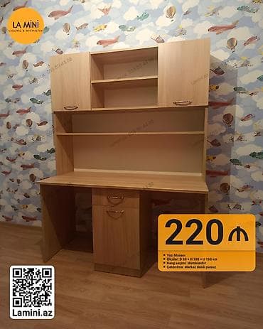 acar az: Düz masa, Stulsuz, Polkalı, Siyirməli, Teksturalı laminat — 1