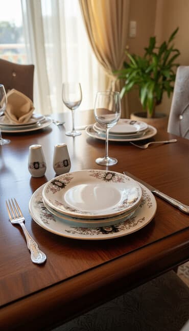 mini makyaj seti: Nahar dəsti, rəng - Ağ, Farfor, 6 nəfərlik, Türkiyə — 1