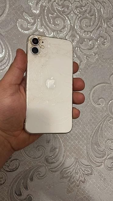 planşet telfon: IPhone 11, Ağ, Qırıq — 1
