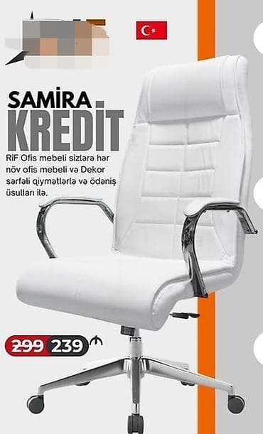 Ağ rəngdə ofis kreslosu – SAMIRA modeli - Yüksək arxalı, ortopedik lalafo.az -da Ağ rəngdə ofis kreslosu – SAMIRA modeli - Yüksək arxalı, ortopedik