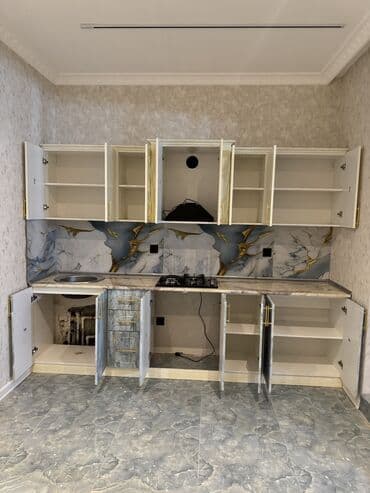 rengli metbex mebelleri: Sifarişlə mətbəx dəsti, Özü çəkən petlələr, MDF, Kredit var, Pulsuz çatdırılma — 3