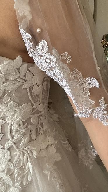 Свадебные платья и аксессуары: Teze Zərif gəlinlik dəsti - Siluet: A-line/prinsessa kəsim, yüngül və — 5