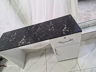masa transformatoru: İş masası – saxlama bölməli - Material: laminat/LDSP korpus, mərmər — 2