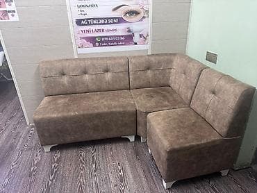 Künc divan dəsti - Modul tipli quruluş: 3 əsas oturacaq hissəsi və