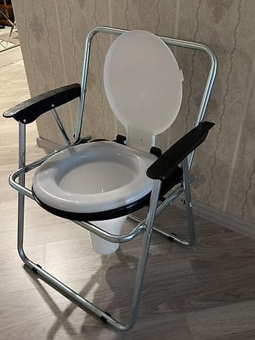 Yerimək üçün arabalar, çəliklər, əsalar, rollatorlar: Portativ tualet stulu (kommod stul) - Katlanan metal karkas: möhkəm — 2