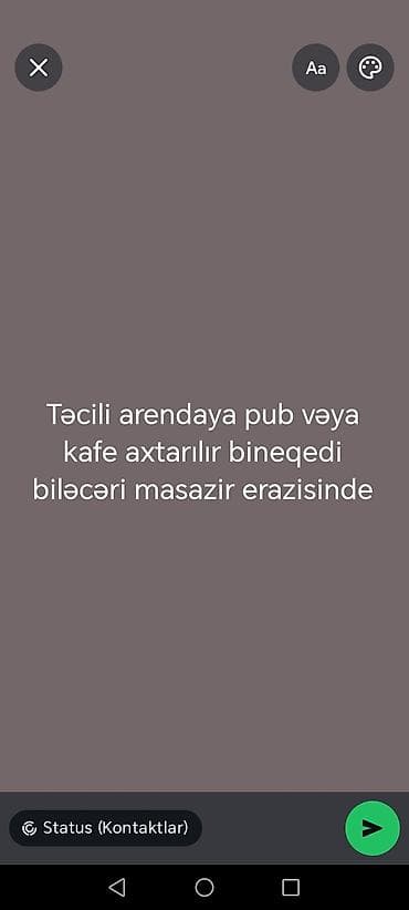 Bineqədi–Biləcəri–Masazır ərazisində icarəyə PUB və ya KAFE axtarılır lalafo.az -da Bineqədi–Biləcəri–Masazır ərazisində icarəyə PUB və ya KAFE axtarılır