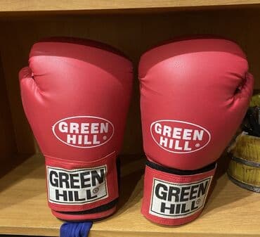 boks elceyi sekilleri: Məhsul: Green Hill boks əlcəkləri - Rəng: Qırmızı - Brend loqosu — 1