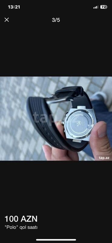 Toy paltarları və aksesuarları: Məhsul: “Polo” qol saatı - Korpus: paslanmayan polad, çoxbucaqlı — 3