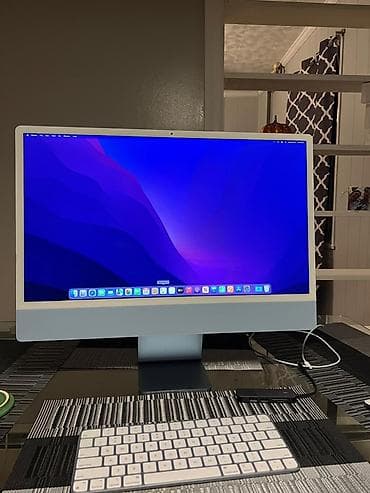 en ucuz apple macbook pro: Apple iMac 24" (M1) – mavi rəng - 24 düymlük 4.5K Retina ekran — 1