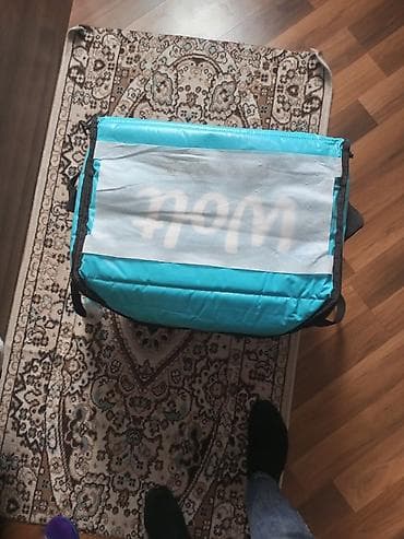 termo corab: İzotermik çatdırılma çantası – mavi rəngdə, kvadrat formalı, bel — 1