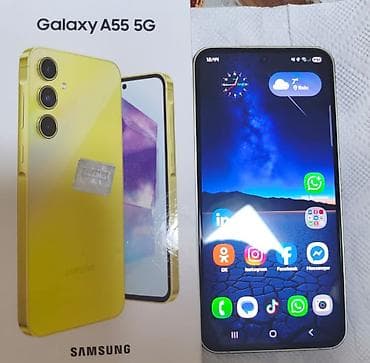 iphone 7 2013: Samsung Galaxy A55, 256 GB, rəng - Sarı, Barmaq izi — 1