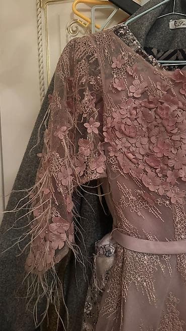 tul donlar: Şampan-çəhrayı rəngdə zərif ziyafət/nişan geyimi - Model: Uzun — 2