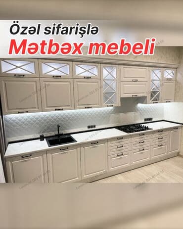uşaqlar üçün taxta çarpayılar: Özəl sifarişlə hazırlanmış klassik üslublu mətbəx mebeli — 1