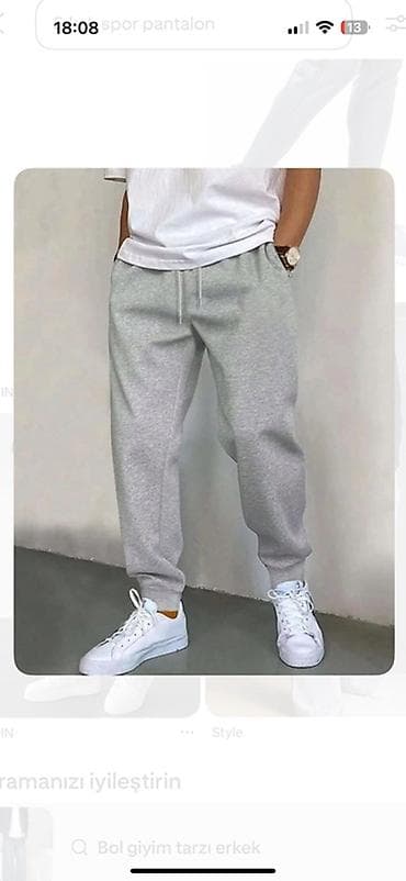 Topdan və Pərakəndə satış Kişi üçün boz idman şalvarı - Klassik