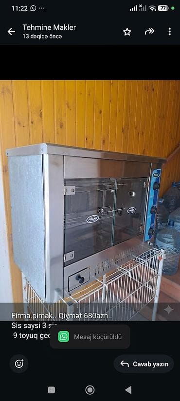 mangal barbekü: Firma.pimak. Qiymət 680azn. Sis saysi 3 sis 9 toyuq gedir — 1