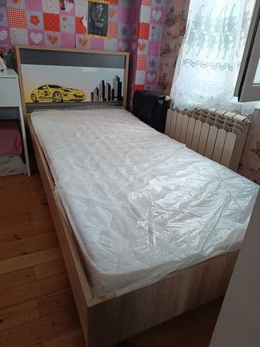 tek çarpayi: Oğlan və qız üçün, Çarpayı, Bazasız, Matras ilə — 4