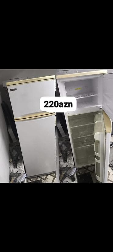 Ikili (üst-üstə) soyuducu - Rəng: ağ, qızılı detallar - Üst kamera