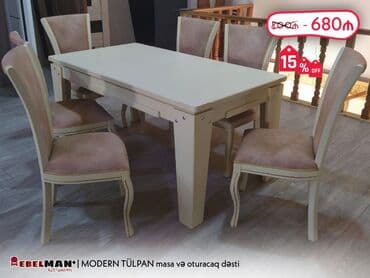 тулпан: Masa və oturacaq dəsti̇ endirimlə | mebelman+ 📢di̇qqət, son endi̇ri̇m — 1