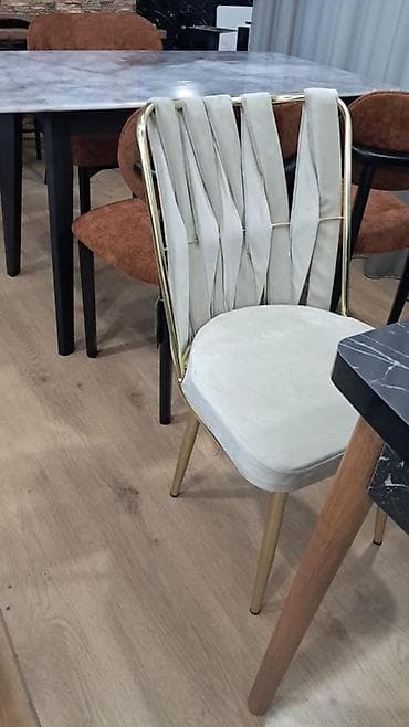 stullar satilir: Qonaq otağı üçün, Qatlanmayan, rəng - Bej Stul — 1