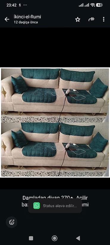 Damladan divan 270₼ .Acilir bazali .Unvan Qarayev &Rumi