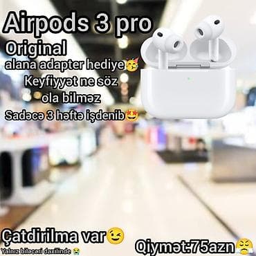 bluetooth nausnikler: İşlənmiş Simsiz (Bluetooth) Qulaqcıqlar, Apple, rəng - Ağ — 1