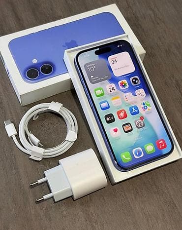iphone 1q: IPhone 16, 128 GB, Göy, Zəmanət, Simsiz şarj, Face ID — 4