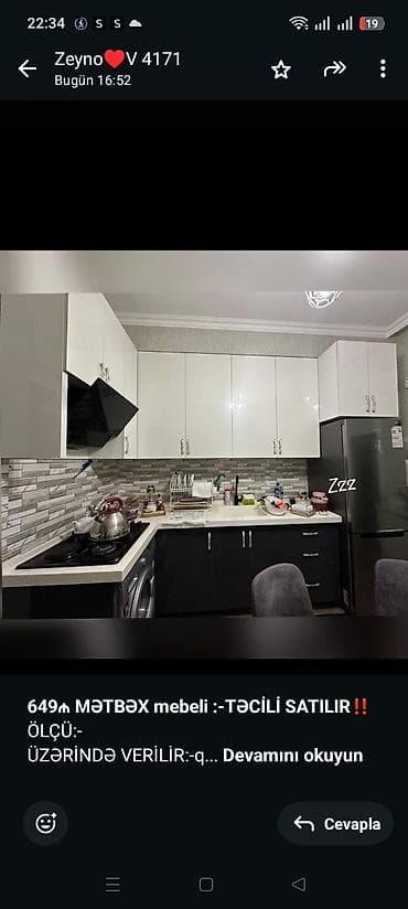 *649₼ MƏTBƏX mebeli :-TƏCİLİ SATILIR*‼️ ÖLÇÜ:- ÜZƏRİNDƏ VERİLİR:-qaz