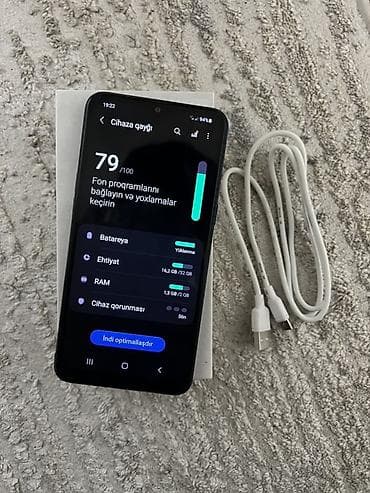 samsung telfonları: Samsung Galaxy A10s, 32 GB, rəng - Qara, Barmaq izi — 8